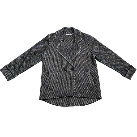 Contemporaine Par Simons Cocoon One Button Jacket Stretch Knit Double Breast Med - Picture 5 of 11